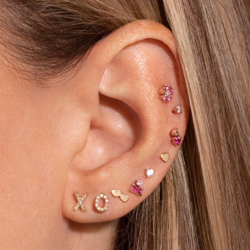 HUGS AND KISSES PAVE STUDS FULL LOOK