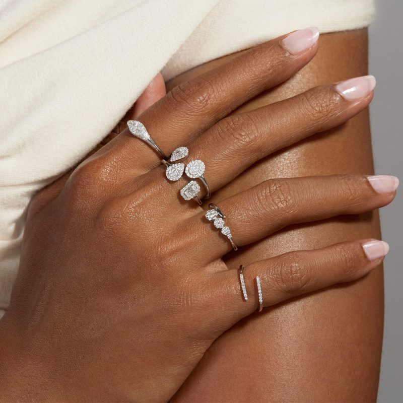 ILLUSION OVAL AND PEAR OPEN RING WEAR IT WITH