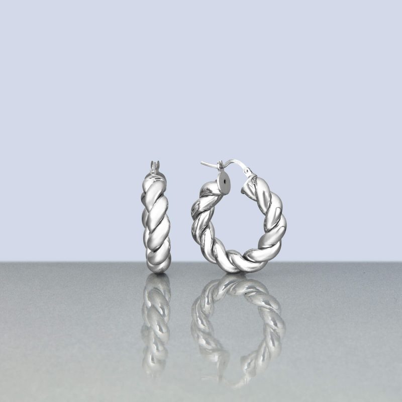 IN A TWIST SILVER HOOPS EDITORIAL