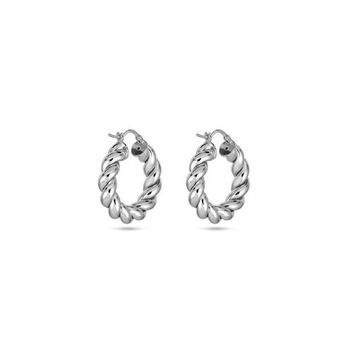 IN A TWIST SILVER HOOPS REAR