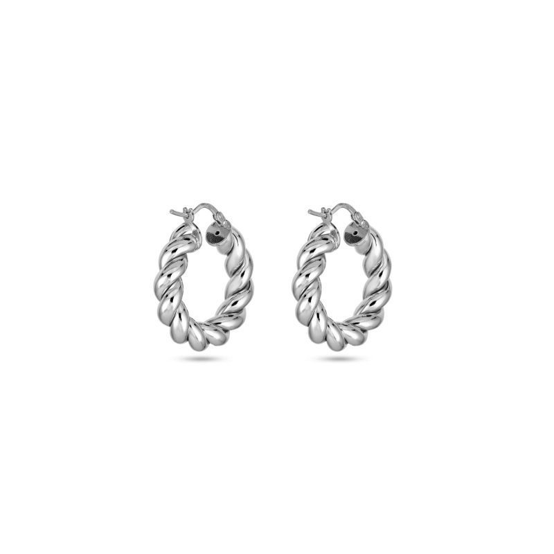 IN A TWIST SILVER HOOPS REAR