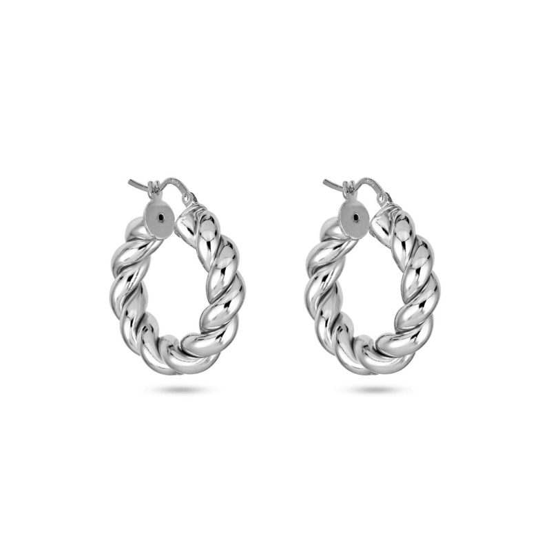 IN A TWIST SILVER HOOPS SIDE