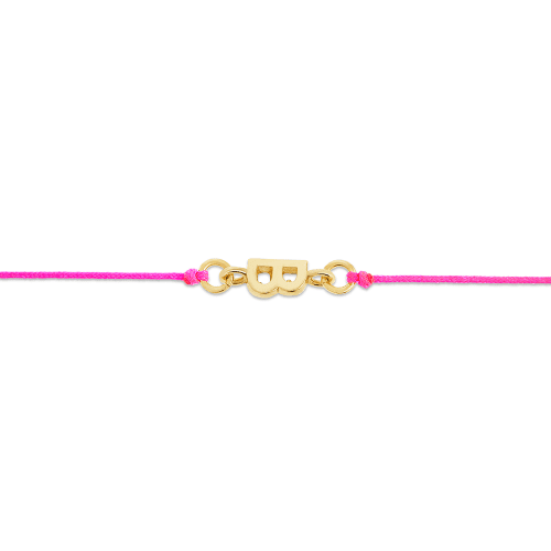 INITIAL ME BESTIE BRACELET HOT PINK FRONT 2