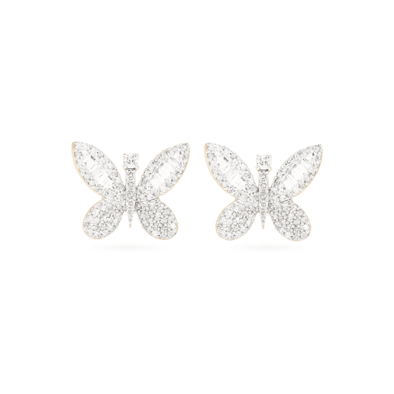 JUMBO BUTTERFLY DIAMOND EARRINGS FRONT