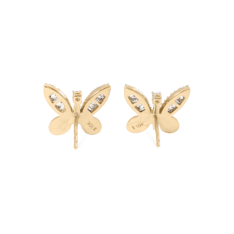 JUMBO BUTTERFLY DIAMOND EARRINGS REAR