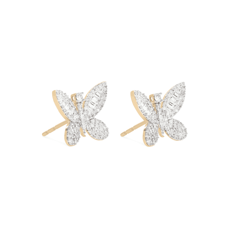 JUMBO BUTTERFLY DIAMOND EARRINGS SIDE