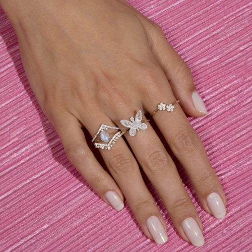 JUMBO BUTTERFLY DIAMOND RING FULL LOOK 2