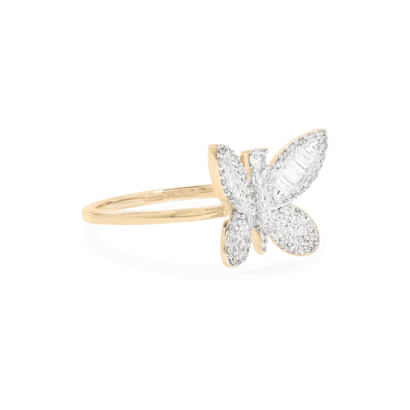 JUMBO BUTTERFLY DIAMOND RING SIDE