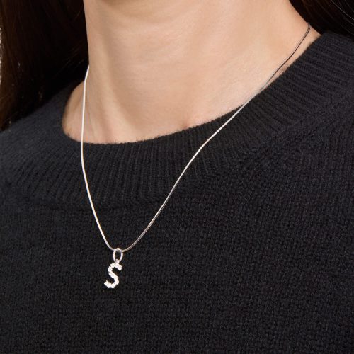 LAB CREATED BOLD SPARKLE INITIAL CHARM ON BODY