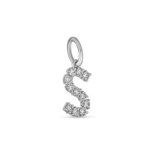 LAB CREATED BOLD SPARKLE INITIAL CHARM SIDE