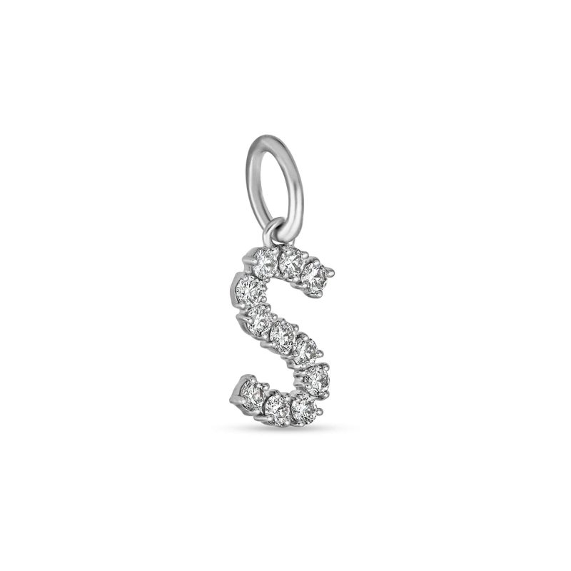 LAB CREATED BOLD SPARKLE INITIAL CHARM SIDE