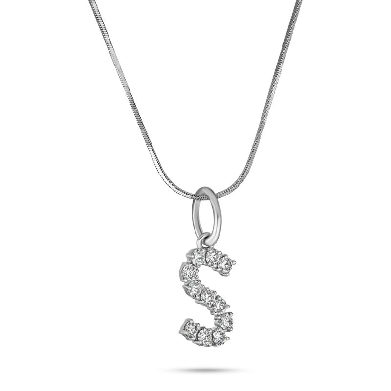 LAB CREATED BOLD SPARKLE INITIAL NECKLACE FRONT 2