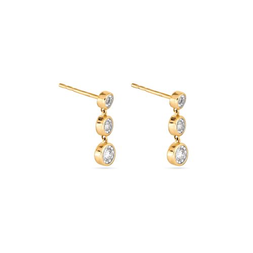 Stone and Strand 10K Yellow Gold Diamonds By The Dozen Gradient Drop Earrings Side Image