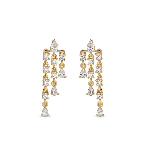 Stone and Strand 14K Yellow Gold Lab-Created Diamond Boulevard Earrings Front Image