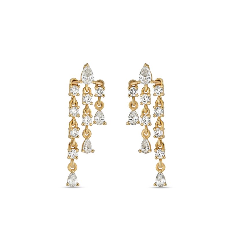 Stone and Strand 14K Yellow Gold Lab-Created Diamond Boulevard Earrings Front Image