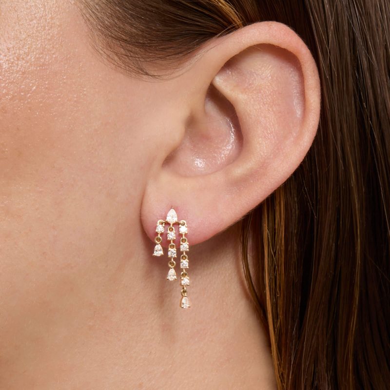 LAB CREATED DIAMOND BOULEVARD EARRINGS ON BODY