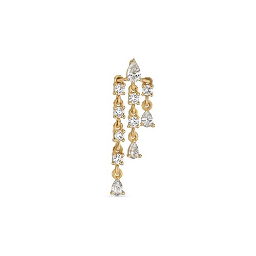 Stone and Strand 14K Yellow Gold Lab-Created Diamond Boulevard Earrings Single Right Front Image