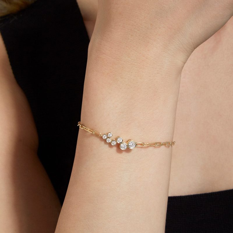 LAB CREATED DIAMOND BUBBLE UP BRACELET ON BODY