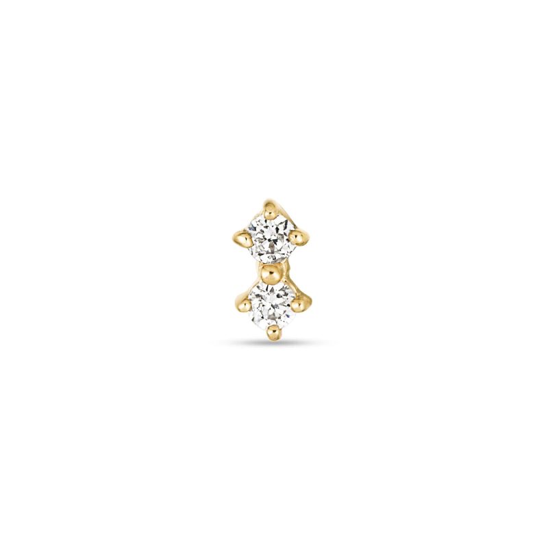 Stone and Strand 14K Yellow Gold Lab-Created Diamond Buddy Push Pin Flat Back Front Image