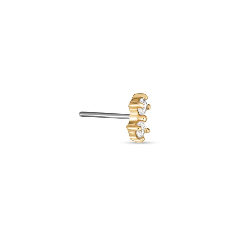 LAB CREATED DIAMOND BUDDY PUSH PIN FLAT BACK SIDE