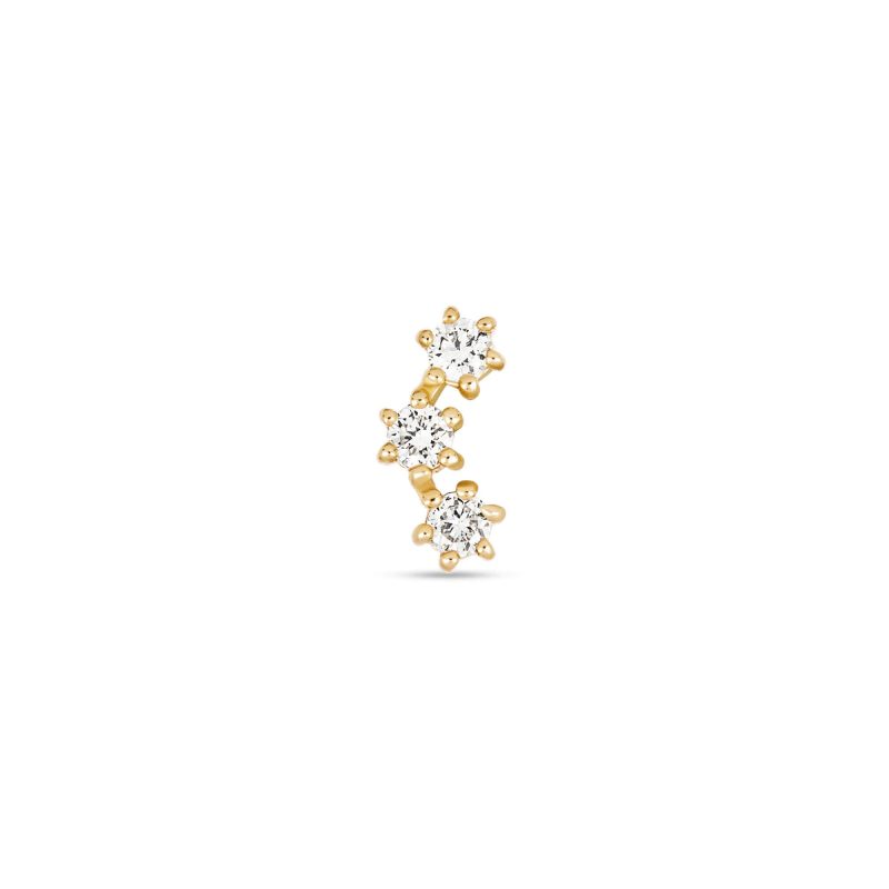 Stone and Strand 14K Yellow Gold Lab-Created Diamond Curve Push Pin Flat Back Front Image