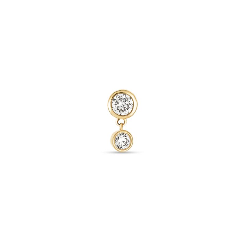 Stone and Strand 14K Yellow Gold Lab-Created Diamond Drop Push Pin Flat Back Front Image