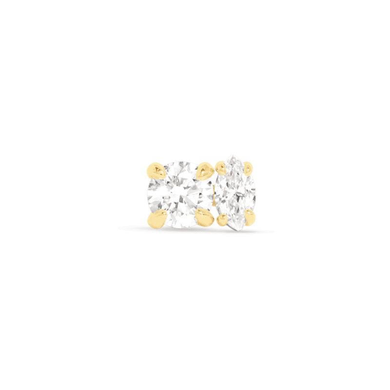 Stone and Strand 14K Yellow Gold Lab-Created Diamond Fete Studs Front Image