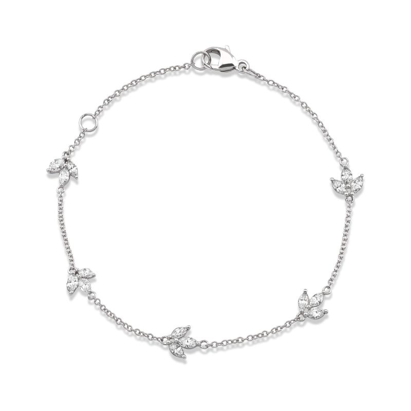 LAB CREATED DIAMOND FLEUR BRACELET FRONT