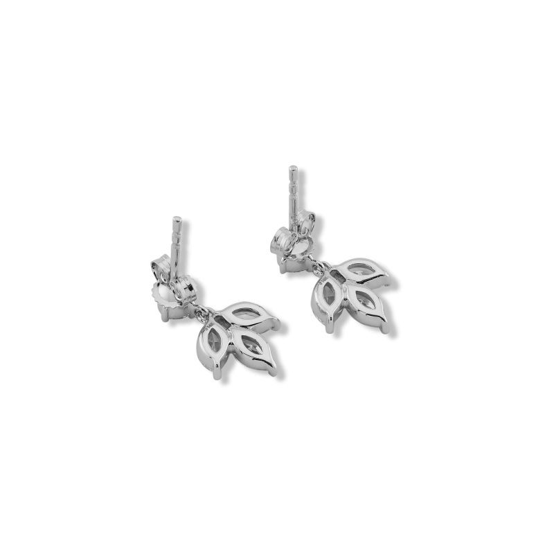 LAB CREATED DIAMOND FLEUR DANGLE EARRINGS REAR