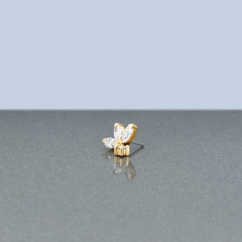 LAB CREATED DIAMOND FLEUR PUSH PIN FLAT EDITORIAL