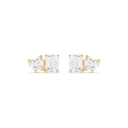 Stone and Strand 14K Yellow Gold Lab-Created Diamond Gala Studs Front Pair Image