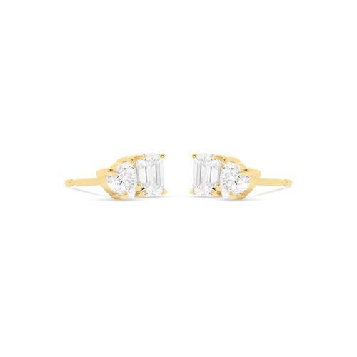 LAB CREATED DIAMOND GALA STUDS SIDE