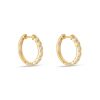 Stone and Strand 10K Yellow Gold Lab-Created Diamond La Scala Hoops Side Image