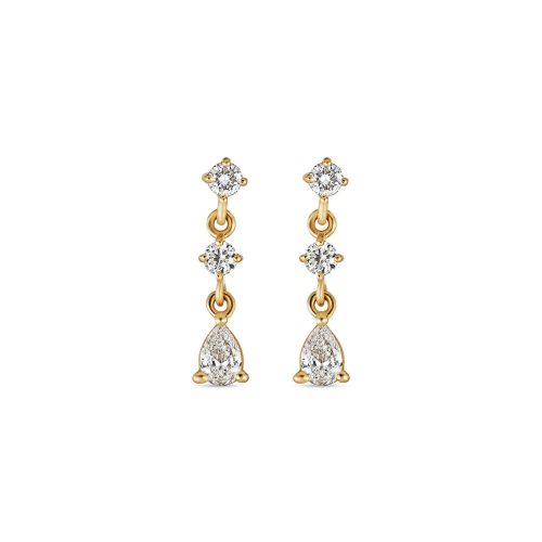 Stone and Strand 14K Yellow Gold Lab-Created Diamond Screenplay Earrings Front Image