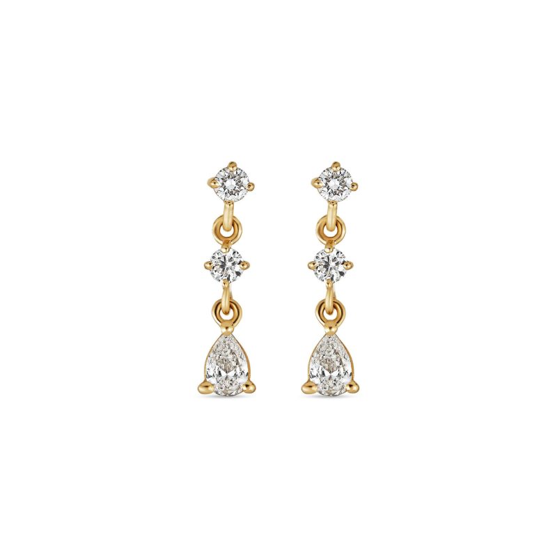 Stone and Strand 14K Yellow Gold Lab-Created Diamond Screenplay Earrings Front Image