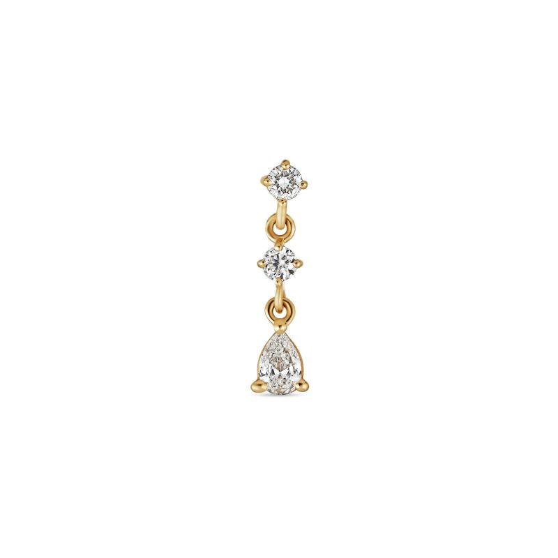 Stone and Strand 14K Yellow Gold Lab-Created Diamond Screenplay Earrings Single Front Image