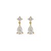 Stone and Strand 14K Yellow Gold Lab-Created Diamond Script Earrings Front Image