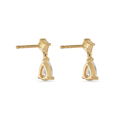 LAB CREATED DIAMOND SCRIPT EARRINGS REAR