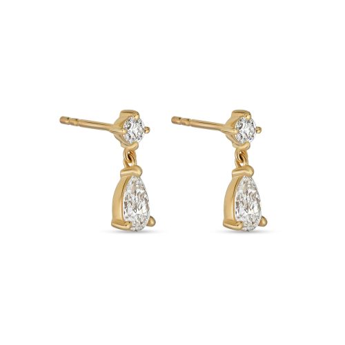 LAB CREATED DIAMOND SCRIPT EARRINGS SIDE