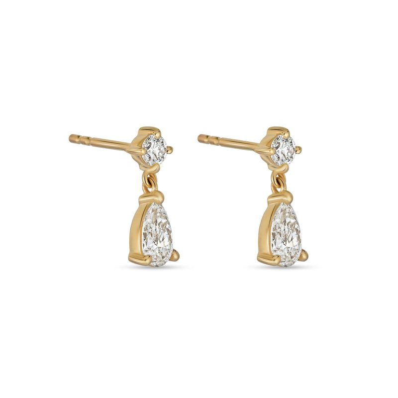 LAB CREATED DIAMOND SCRIPT EARRINGS SIDE