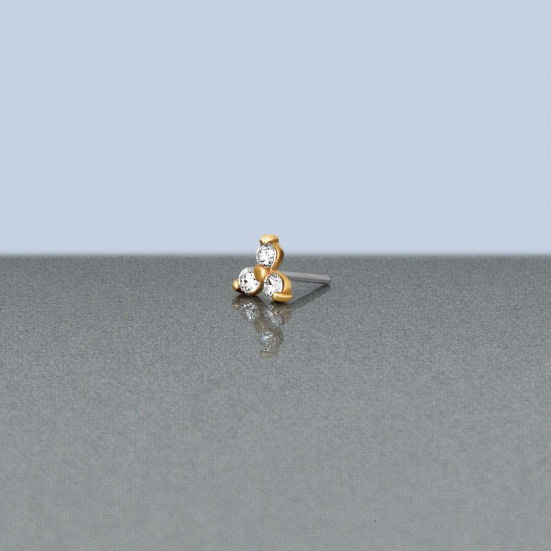 LAB CREATED DIAMOND TRIO PUSH PIN FLAT BACK EDITORIAL