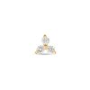 Stone and Strand 14K Yellow Gold Lab-Created Diamond Trio Push Pin Flat Back Front Image