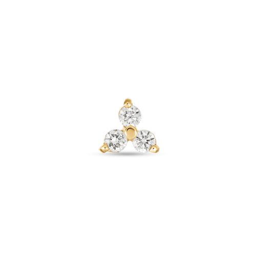 Stone and Strand 14K Yellow Gold Lab-Created Diamond Trio Push Pin Flat Back Front Image