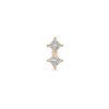 Stone and Strand 14K Yellow Gold Lab-Created Diamond Two Princess Push Pin Flat Back Front Image