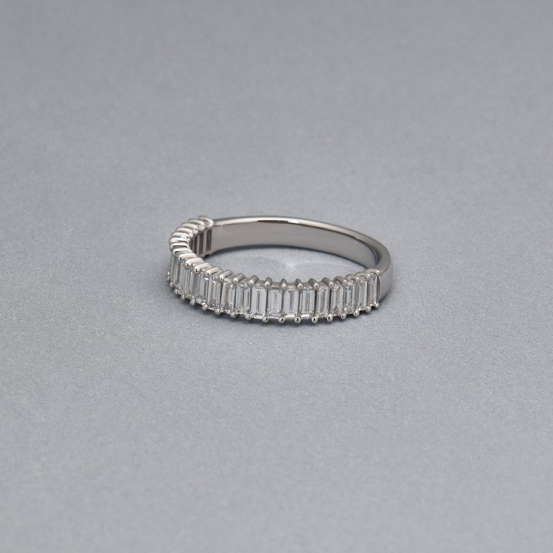 LAB CREATED DIAMOND UP AND DOWN BAGUETTE RING EDITORIAL