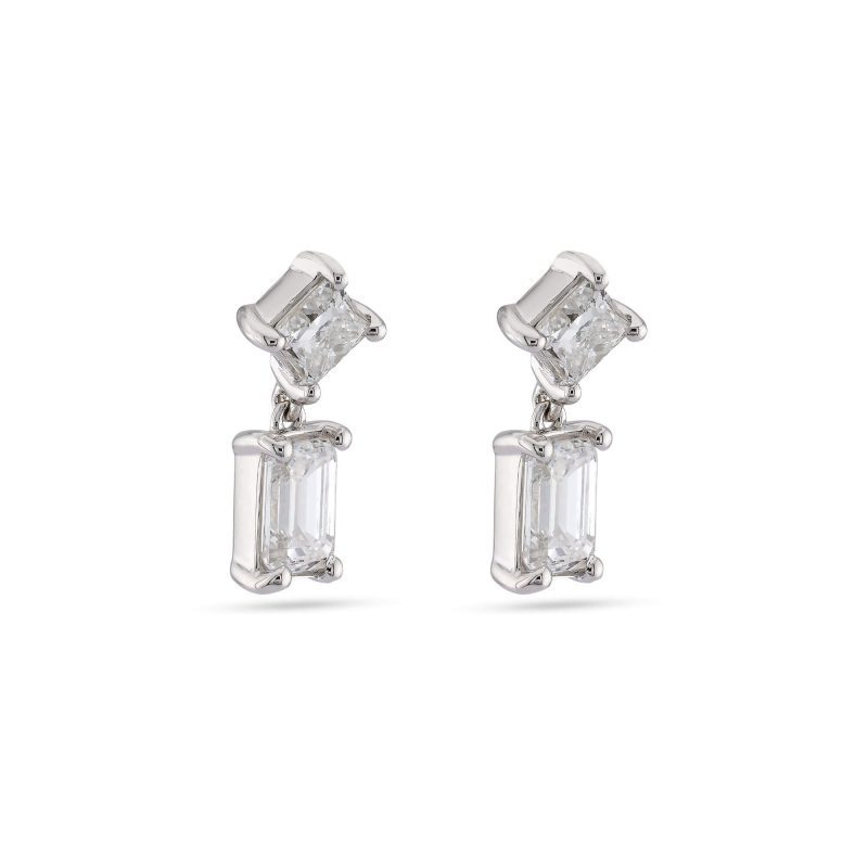 LAB CREATED LOOKING GLASS DROP EARRINGS SIDE