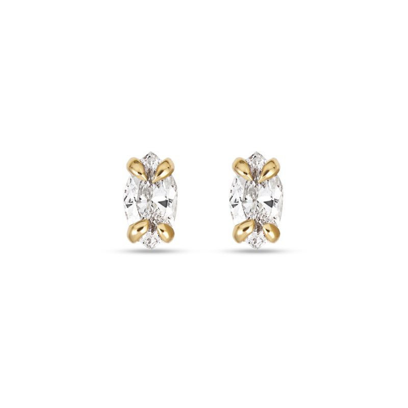 Stone and Strand 14K Yellow Gold Lab-Created Diamond Cat Eye Studs Front Image