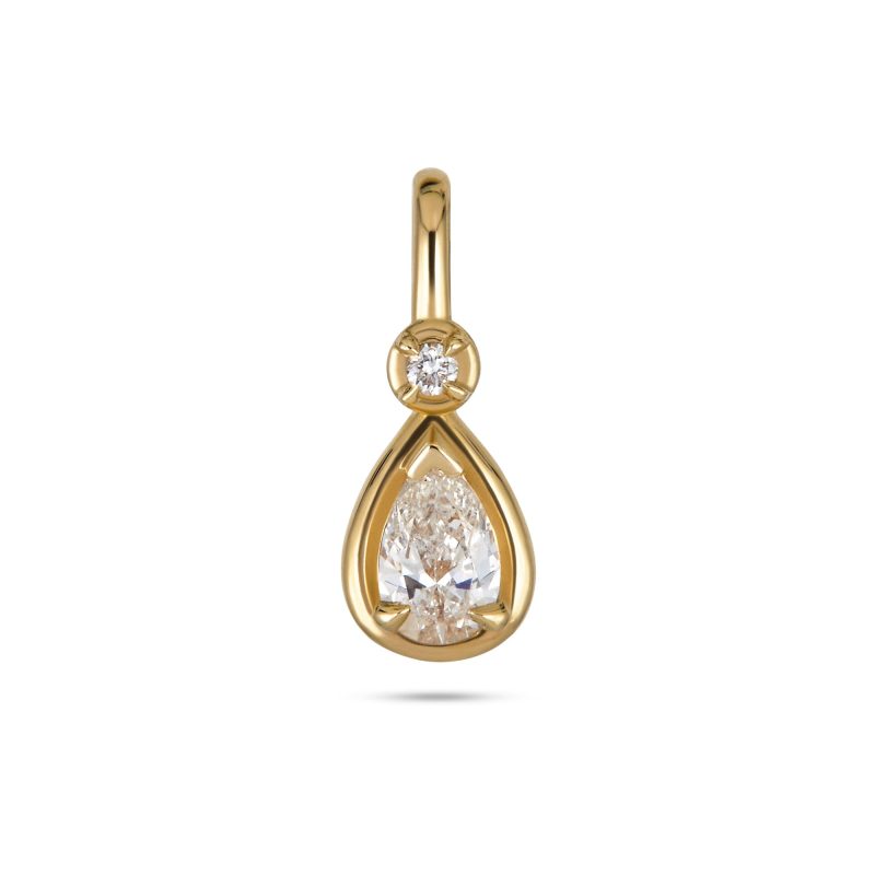 Lab-Created Pear Diamond Bonbon Charm