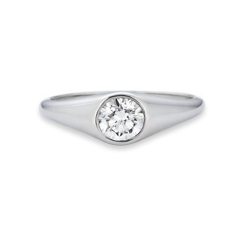 Stone and Strand 14K White Gold Lab-Created Diamond Pinky Ring Front Image