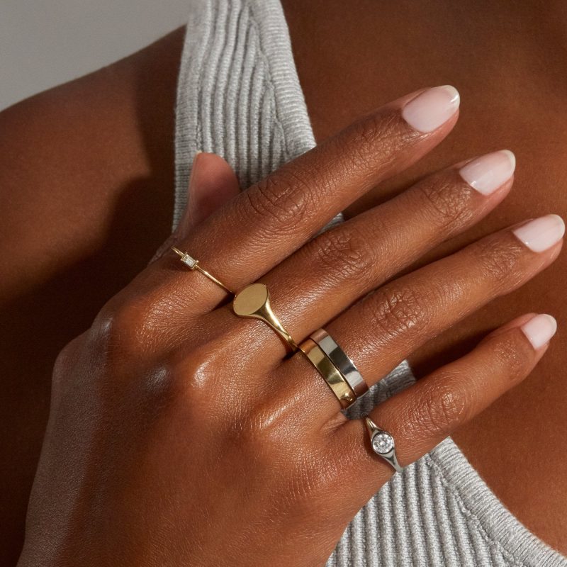 LAB CREATED PINKY SIGNET RING WEAR IT WITH